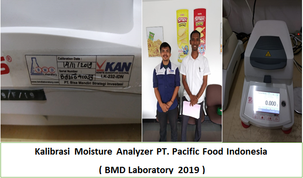 Jasa Kalibrasi Moisture Analyzer PT. Pacific Food Indonesia ( BMD Laboratory 2019 )